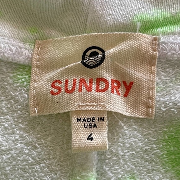 Sundry Shorts Womens Size 4 Lime White Pull On Drawstring Sweat - Picture 3 of 9